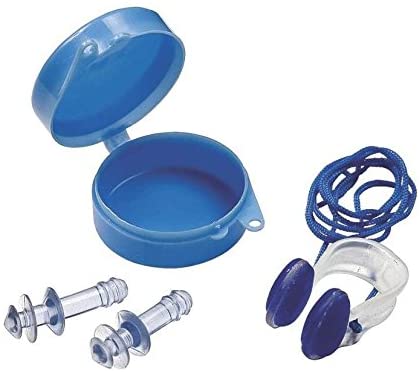 The Wet Set 55609 Ear Plugs & Nose Clip Combo Set, Clear