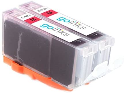 Go Inks C-521M Compatible Magenta Ink Cartridge to repalce Canon CLI-521M for use with Canon PIXMA Printers (Pack of 2)