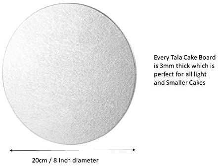 Tala 8 Inch / 20cm Diameter Cake Board, Ideal for Victoria Sponges and smaller cakes with Silver Foil base - Image 3
