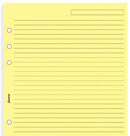Filofax Mini Yellow Ruled Notepaper