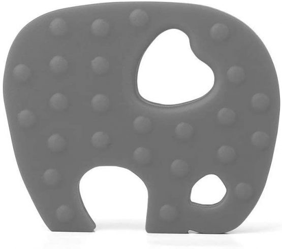 PREMYO Teething Toy for Baby Teether Silicone - Soothes Sore Gum Pain - Easy to Grab BPA Free Elephant Grey - Image 2