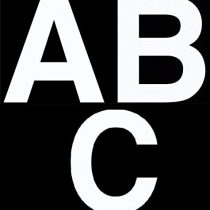 Merriway BH07144 White Vinyl Stick-On Wheelie Bin Post Box Crate Dust Bin Letters 50 mm (2 Inch) Letters A B C - Pack of 12 (4 of Each Letter)
