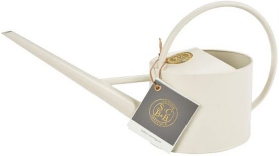Burgon & Ball Galvanised Coated Steel Indoor Long Reach Watering Can in Buttermilk Cream