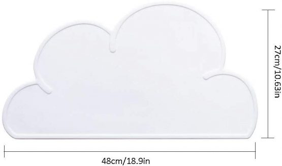 2 PCS Kids Placemats, YOCZOX Non Slip Silicone Cloud Tablemats, Heat Resistant Non-Stick Baby Feeding Plate, Portable Travel Dinner Placemat Kids Tableware for Toddlers, Kids, Infant - Green - Image 4