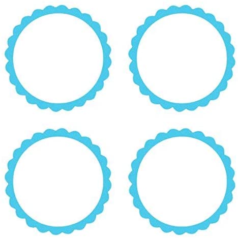Amscan Candy Buffet Scalloped Labels, Caribbean Blue