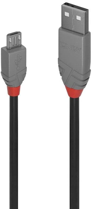 Lindy 2 m Anthra Line USB 2.0 Type A to Micro-B Cable - Black, 2m