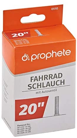 Prophete Bicycle Inner Tube 20 x 1.75-20 x 2.125 (47/57-406), Black, L, standard size - Image 3