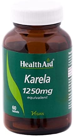 HealthAid Karela Extract 1250mg 60 Tablets, White, 60 count (Pack of 1)