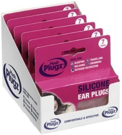 Hush Plugz Silicone Earplugs 7 works X 6, (Price inclusive of 20% VAT), Pink, 2 count (Pack of 42)