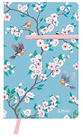 Herlitz Young Notebook A5 Ladylike Birds 88 Sheets Squared with Ribbon 50021475