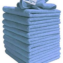 Lint Free Microfibre Exel Super Magic Cleaning Cloths For Polishing, Washing, Waxing And Dusting. Cleaning Accessories, Blue (Pack of 10)