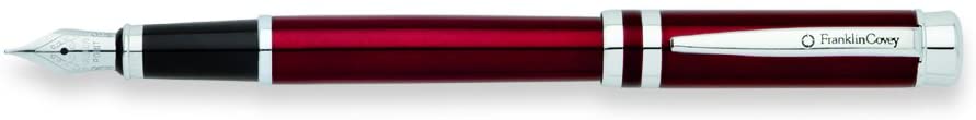 Cross Franklin Covey mont Vineyard Red Lacquer w/Chrome Appointments Medium Nib Fountain Pen, Red/Chrome