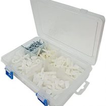 Merriway BH06582 Assortment of Plasterboard Poly Toggle & BZP Round Head Screws in a 8 Compartment Carry Case, 250 Pieces Toggle and BZP, Multi-Colour, Set of 2