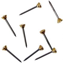 Merriway BH04785 Hardened Picture Hook Pin with Knurled Brass Head 25mm (1 inch) - Pack of 100