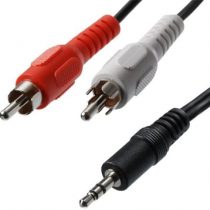 3.5mm Stereo Mini Jack to Twin RCA Phono Cable Lead - 0.5m (50cm)