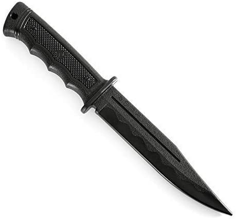 Playwell Martial Arts Deluxe TPR Safety Rubber Military Classic Training Knife, Black