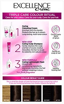 L'Oreal Excellence Permanent Hair Colour 4 Natural Dark Brown, NATURAL DARK BROWN 4 - Image 3