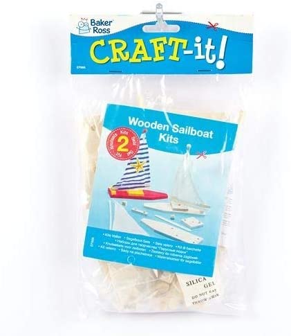 Baker Ross EF666 Wooden Sailboat Kits (Pack of 2) for Kids To Decorate Arts and Crafts, 19cm - Image 3