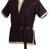 BLESSUME Medieval Viking Tunic with Belt LARP Aristocrat Chevalier Cosplay Costume