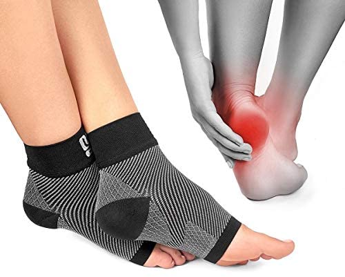 Modetro Socks, 2 Pair(s) of Ankle Compression Socks for Ankle Support Black with Stripes, Small/Medium, Stripes Black