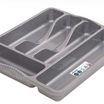 Wham Silver 5 Compartment Plastic Cutlery Holder Tray Drawer Organiser Rack