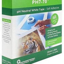 PH7-70 Acid Free Conservation Mount fixing/Frame seal White Tape 25mm x 66m