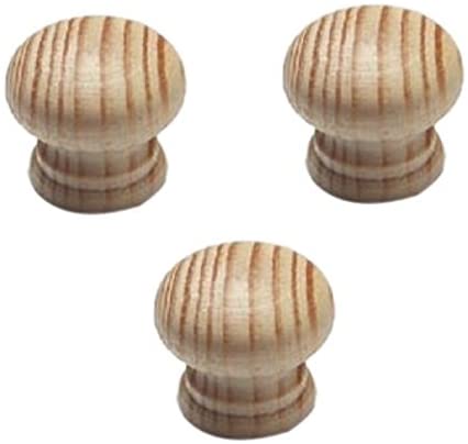 Merriway BH05185 (4 Pcs) Cupboard Door/Drawer Knob Beech Drilled Unlacquered 50mm - Pack of 4 Pieces, Brown, 50 mm