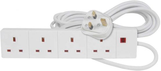 Pro elec 4 gang 8m extension lead with surge protection - White - Image 2