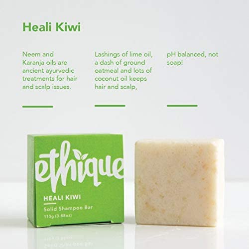 Ethique Heali Kiwi Calming Solid Shampoo Bar for Dry Itchy, Flaky & Oily Scalps and Hair (80 Washes) Vegan, Eco-Friendly - Image 4