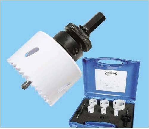 Silverline 595759 Plumbers Bi-Metal Holesaw Kit 9pce 19 - 57 mm Dia, Multi, 19 - 57mm Dia