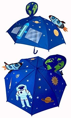 HECKBO 3D children umbrella space space space astronaut, with rocket, earth, planets, satellite with window - Image 2