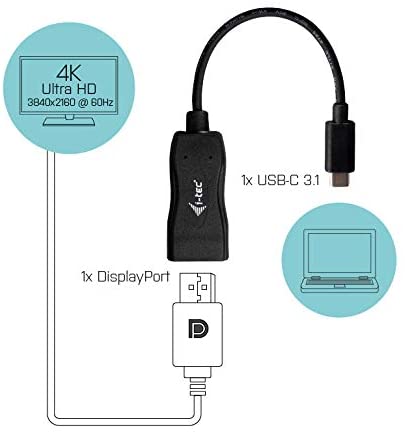 i-tec USB-C to DisplayPort 4K Video Adapter 1x DisplayPort 4K Ultra HD 60 Hz for Windows MacOS ChromeOS Thunderbolt 3 Compatible - Image 2