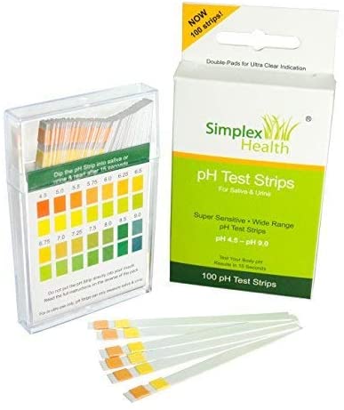 Simplex Health pH Test Strips for Urine and Saliva (100 Strips), 100 Count (Pack of 1)