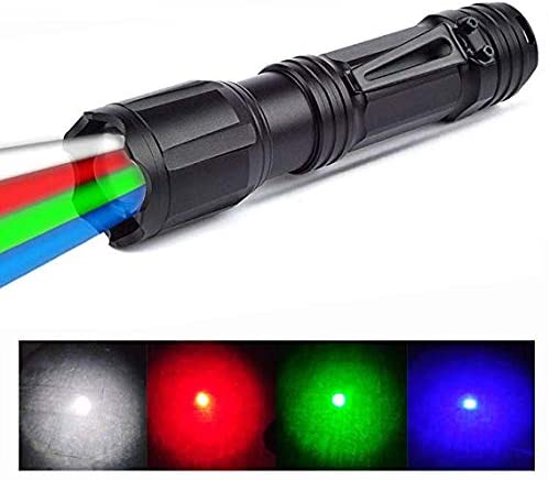 Led Signal Torch LED Torch with Red Green White Blue Light, BESTSUN 4 Colors in 1 ...