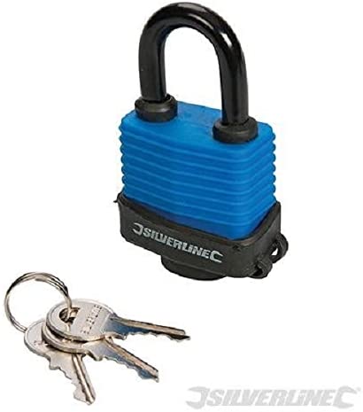 Silverline 598493 Weather-Resistant Padlock 60 mm, Blue
