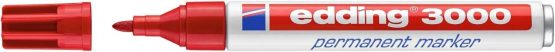 edding 3000 Permanent Marker - Black, Red, Blue, Green - 4 Marker Pens - Round Tip 1.5-3 mm - Quick-Drying Permanent Markers - Waterproof,Smudge-Proof - for Cardboard, Plastic, Wood, Metal, Fabric - Image 3