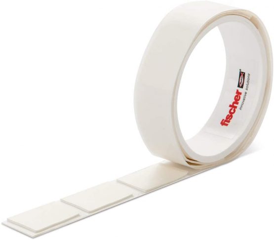 Fischer Ganz ohne Werkzeug 545956 Mounting Strips 19x Double-Sided 22 x 36 mm Practically Pre-Portioned Indoor and Outdoor Tearable-No Tools Required, White - Image 2