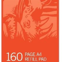 RHINO Stationery A4 Refill Pad 160 Page | 6mm Ruled with Margin | Headbound Notepad Orange | School Notepad Premium Writing Paper