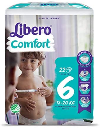 Libero Comfort 6 Baby Nappies - 13-22kg (1 Pack of 22), White