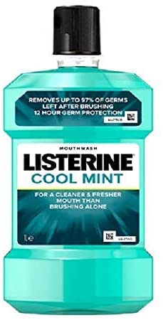 Listerine Cool Mint Mouthwash (1000ml), Helps Kill Up to 99% of Germs Left after Brushing and Reduce Plaque