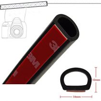 BinaryABC D Type Car Door Edge Trim Seal Strip Interior & Exterior PVC Rubber Door 4m x 12mm x 14mm