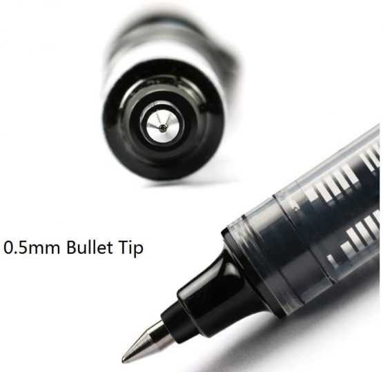 Rollerball Pen, Surcotto 0.5mm Black Gel Pens Smooth Ballpoint Pen Quick-Drying Liquid Ink Rollerball Pens - Pack of 12 - Image 4