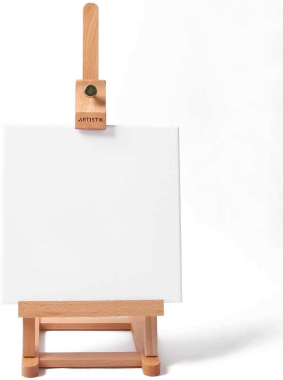 Small Table Top Easel Stand - Mini Tabletop Easel (42 cm Tall) and Artist Table Top Display Easel with Beechwood H Frame Holds Canvases for Painting and Scrapbooking - Image 3