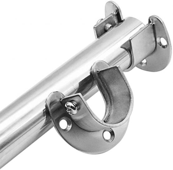 Pveath 2 Pack Stainless Steel Closet Pole Sockets, Heavy Duty Closet Rod End Supports Flange Rod Holder with Screws, U Shaped, Easy Installation Or Quick Removal (32MM) - Image 3