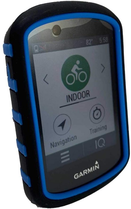 TUFF LUV Silicone Twin Dual layer Double Protective Skin Case for Garmin Edge 530 - Black/Blue