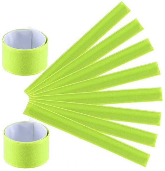LIOOBO 10PCS Fluorescent Slap Bracelets Reflective Bands Ankle Cuff Snap Bracelet for Party Walking Hiking Jogging - Image 3