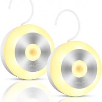 ELZO Night Light, Rechargeable Wireless LED Motion Sensor Light with Integral Hook and Magnet Set, Baby Night Light, Night Lamp for Entrance, Basement, Garage, Closet, Toilet, Bathroom, Bedroom, etc.