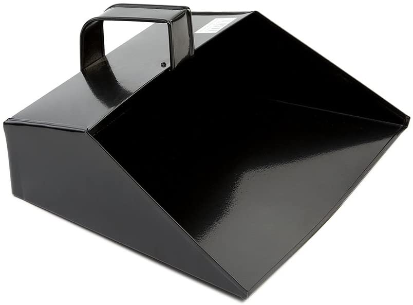COTTAM Heavy Duty Large Metal Dustpan (Black) With Handle