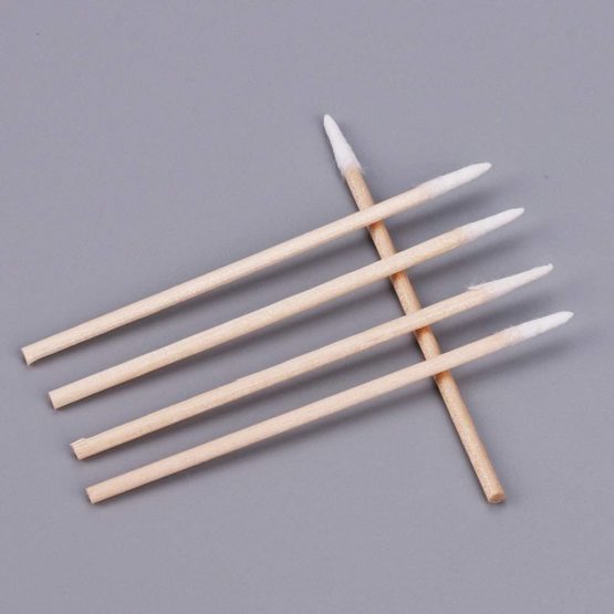 ZHIYE Cotton Buds, 400 pcs Cotton Swab, for Eyebrow Tattoo Beauty Make-up Color Nail Seam Dedicated Dirty Picking, Wood Handle Small Pointed Tip Head - Image 4