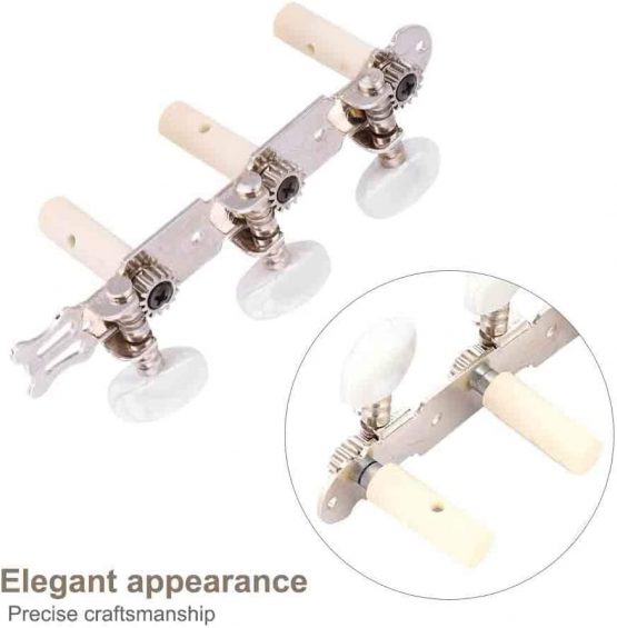 Guitar Machine Heads, Classical Guitar Tuning Peg Tuner Silver - Image 2
